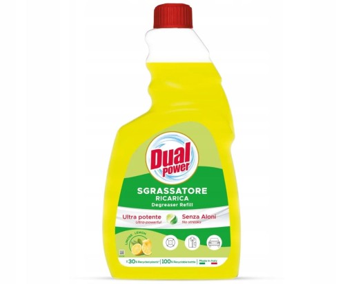 Dual Power Sgrassatore Limone Ricarica Degreaser Refill 750 ml – włoski odtłuszczacz cytrynowy w opakowaniu uzupełniającym