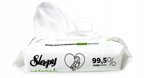 Sleepy Newborn 99,5% 60szt chusteczki wodne dla dzieci z ekstraktem z ogórka