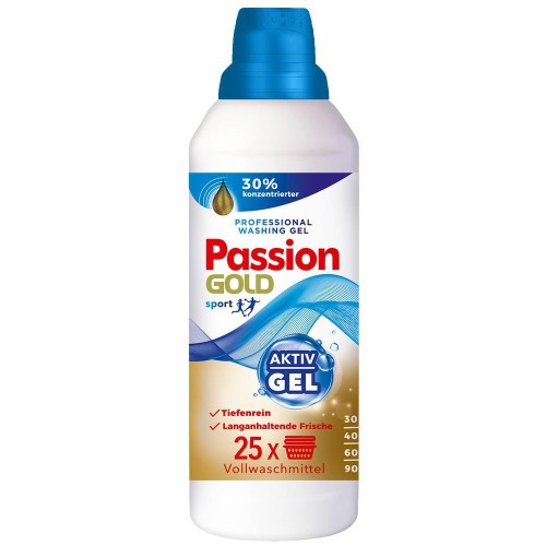 Passion Sport 1L – żel do prania ubrań sportowych, 25 prań, skuteczne usuwanie zabrudzeń i neutralizacja zapachów