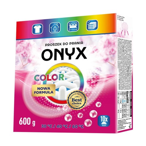 Onyx Color 600 g – proszek do prania kolorowego, 10 prań, skuteczne usuwanie plam i ochrona kolorów