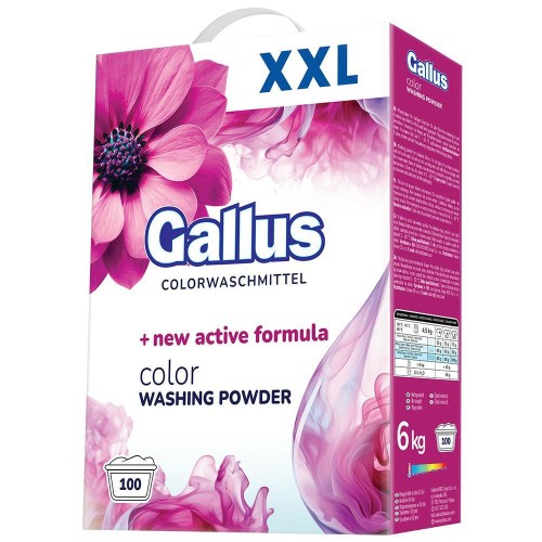 Gallus Color 6 kg – proszek do prania kolorowego, 100 prań, ochrona barw i świeży zapach