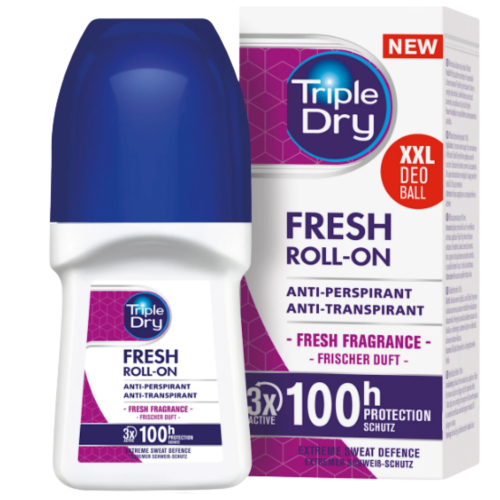 Triple Dry Roll-ON Fresh 50 ml – antyperspirant w kulce, 100 h ochrony i świeży zapach