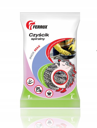 Ferrox czyścik spiralny 1 szt. – metalowa gąbka do trudnych zabrudzeń