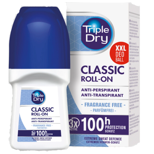 Triple Dry Roll-ON Classic 50 ml – antyperspirant w kulce, 100 h ochrony
