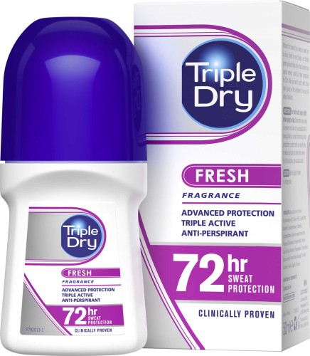 Triple Dry Roll-ON Fresh 50 ml – antyperspirant w kulce, 72 h ochrony i świeży zapach