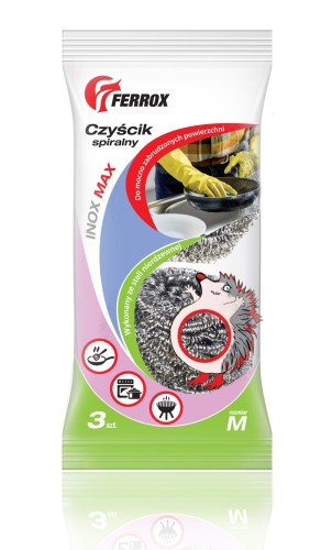 Ferrox czyścik spiralny 3 szt. – metalowe gąbki do trudnych zabrudzeń