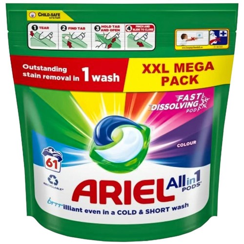 Ariel Color Allin1 61 kapsułek – holenderskie kapsułki do prania kolorowych tkanin