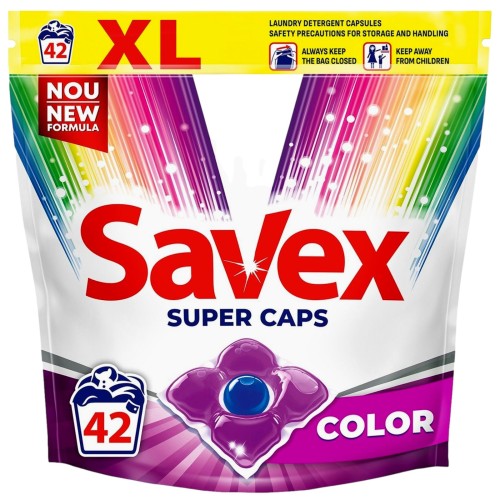 Savex Caps Color 42 szt. – kapsułki do prania kolorowych tkanin, skuteczna ochrona kolorów