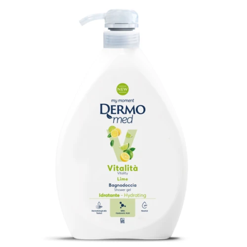 Dermomed Vitalita Lime 1000ml żel pod prysznic, orzeźwiający zapach limonki, nawilżający i odświeżający