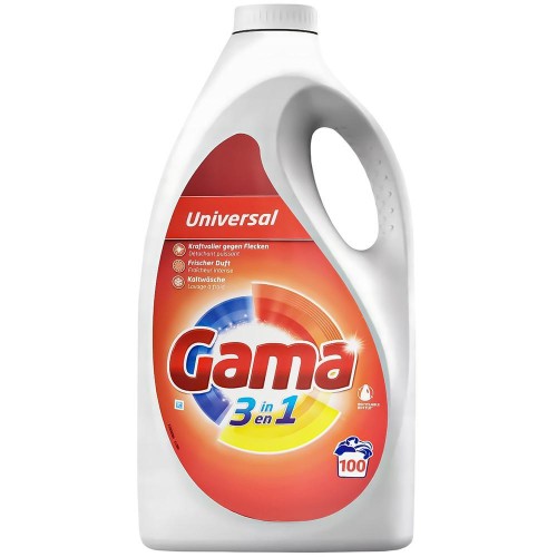 Gama Universal 4,5L – niemiecki żel uniwersalny do prania 100 prań, do bieli i kolorów, skuteczny już od 20°C