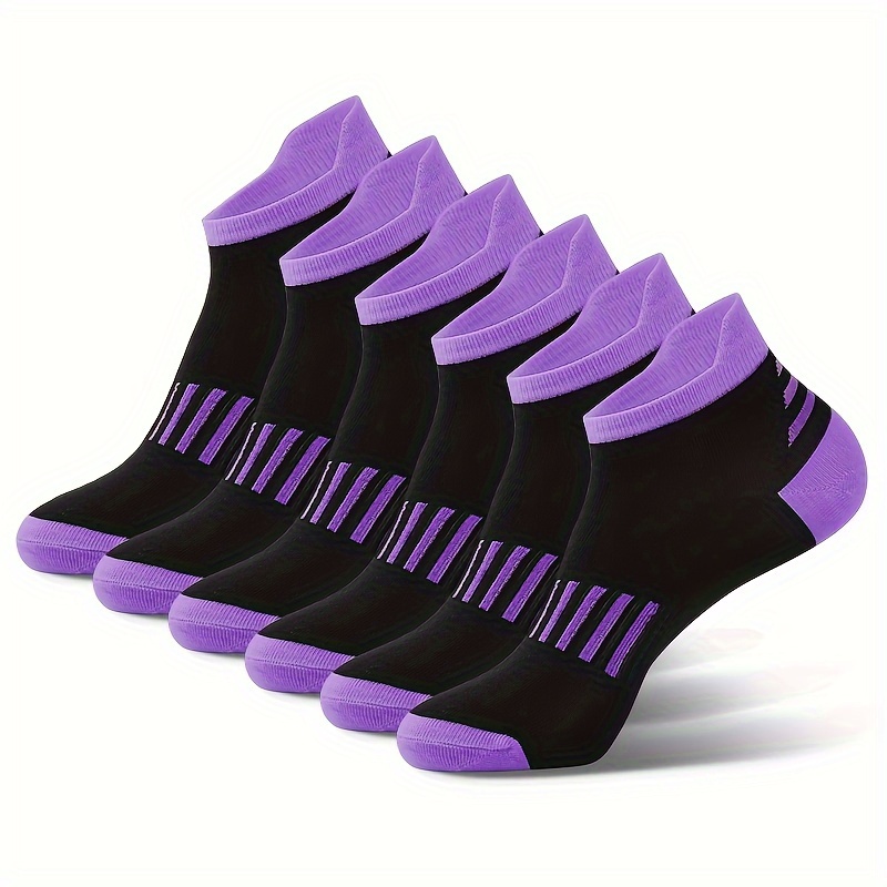 TEMU 6 par stylowych, wygodnych, oddychających i kolorowych sportowych skarpetek w paski, idealnych na codzienne wyjścia, do noszenia na co dzień, do