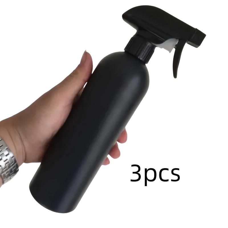 TEMU 3 sztuki 500 ml Refillable Black Plastic Spray Bottles - Bez BPA, Design odporny na wycieki do salonu, fryzjerki i użycia kwiatowego, Mist