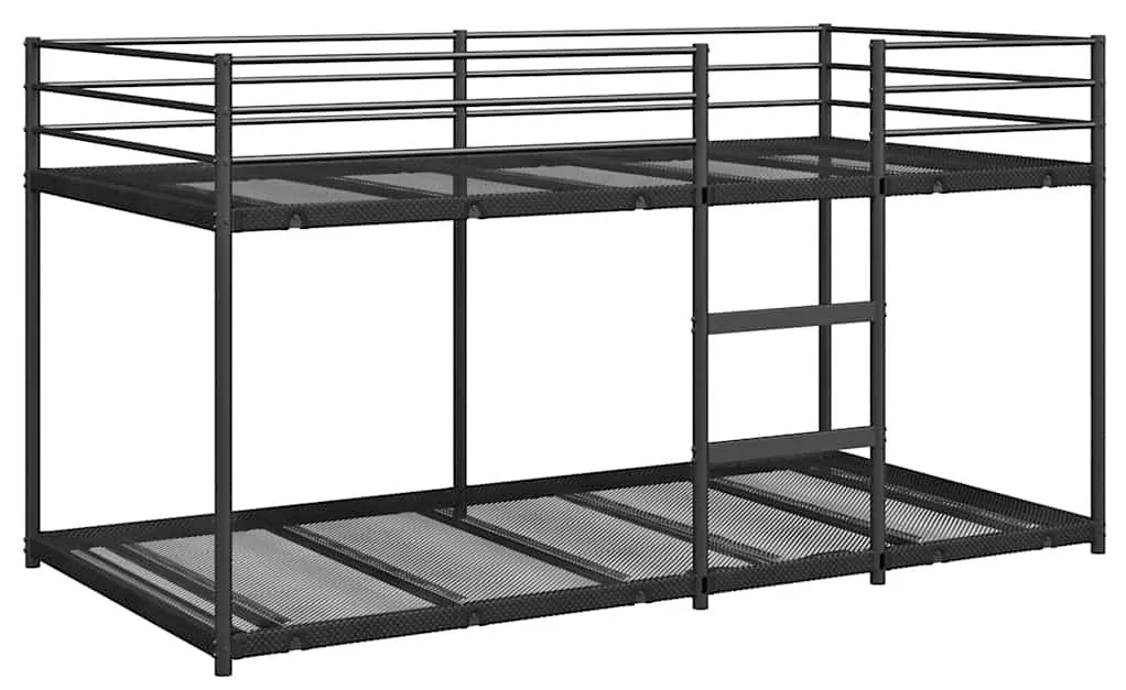 Łóżko czarne piętrowe metalowe 100x200 cm - Mood 5X