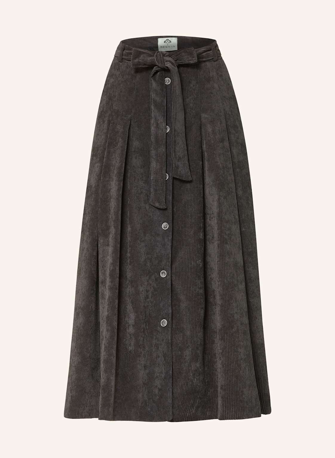 Berwin & Wolff Spódnica Do Stroju Ludowego Ze Sztruksu grau