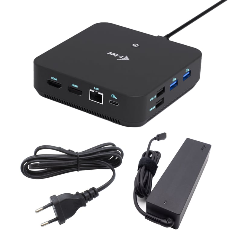 i-tec USB-C DP Dual HDMI Docking Station with Power Delivery 100 W + Universal Charger 100W Przewodowa USB 3.2 Gen 2 (3.1 Gen 2) Type-C Czarny