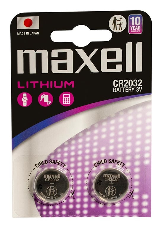 Maxell 12238500 bateria do użytku domowego Jednorazowa bateria CR2032 Lithium-Manganese Dioxide (LiMnO2)