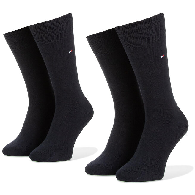 Zestaw 2 par wysokich skarpet unisex Tommy Hilfiger 371111 Granatowy
