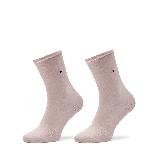 Zestaw 2 par wysokich skarpet damskich Tommy Hilfiger 371221107 Różowy