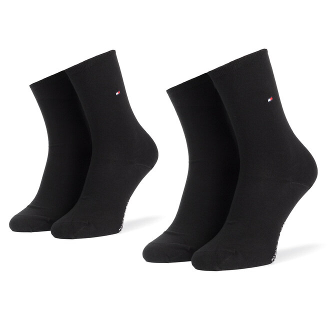 Zestaw 2 par wysokich skarpet męskich Tommy Hilfiger 371221 r. 39/42r Czarny