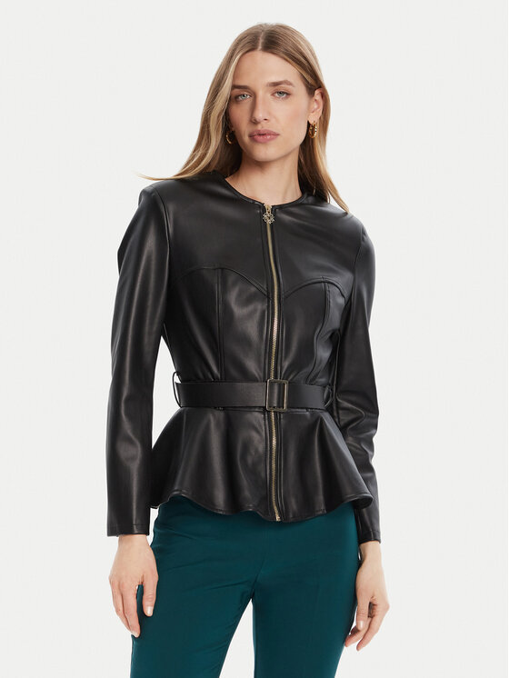 top Rinascimento Kurtka z imitacji skóry CFC0125192003 Czarny Slim Fit