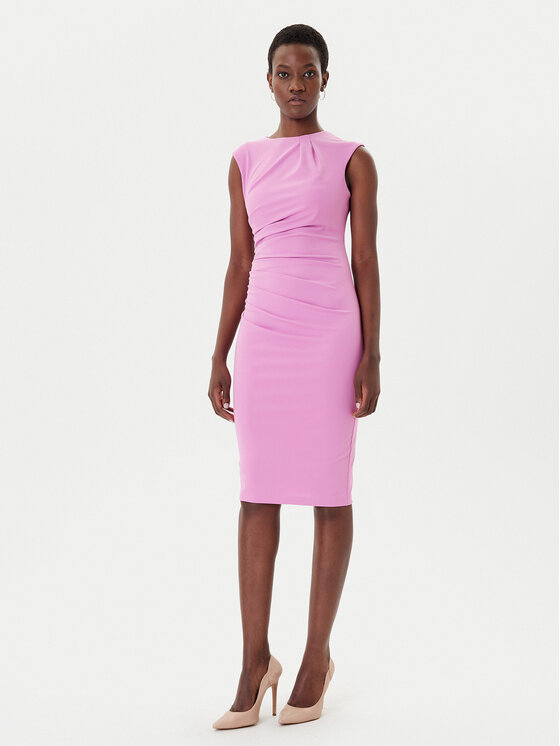 Rinascimento Sukienka koktajlowa CFC0125332003 Różowy Slim Fit
