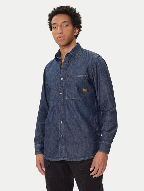 G-Star Raw Koszula jeansowa D27083-D539 Granatowy Regular Fit