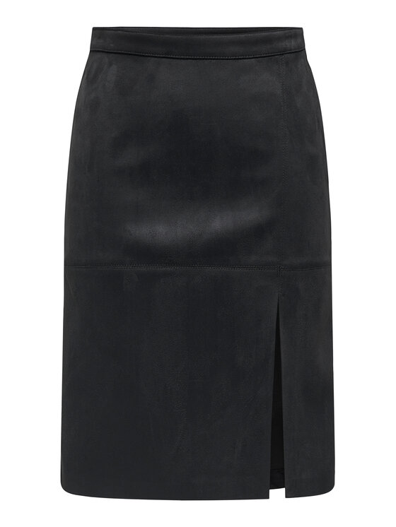 ONLY Spódnica z imitacji skóry Loline 15357433 Czarny Regular Fit