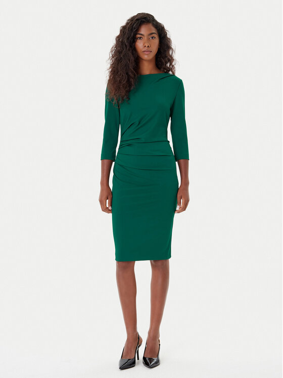 Rinascimento Sukienka koktajlowa CFC0126154003 Zielony Slim Fit