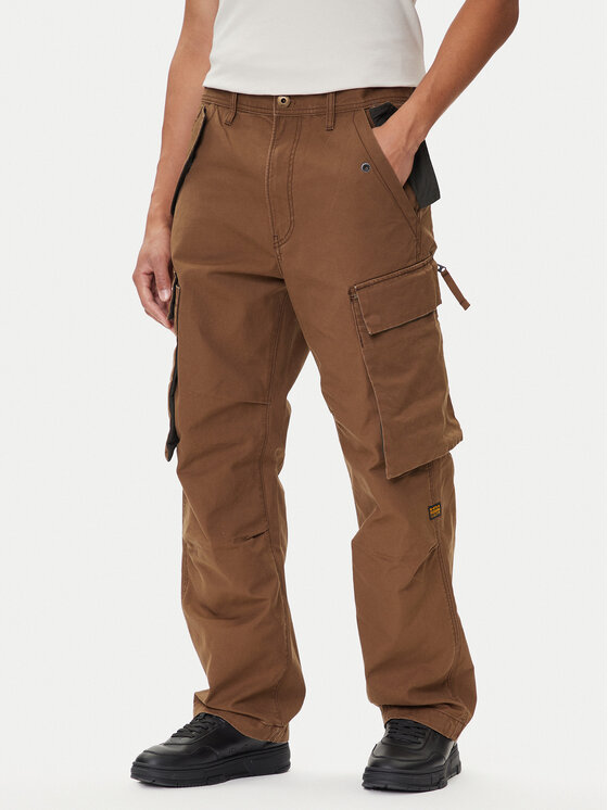 G-Star Raw Spodnie materiałowe R-3N D25224-D191 Brązowy Straight Fit