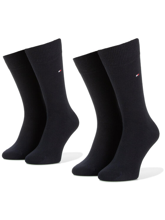 Tommy Hilfiger Zestaw 2 par wysokich skarpet unisex 371111 Granatowy