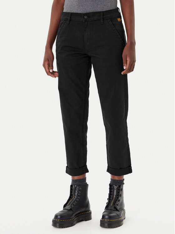 G-Star Raw Spodnie materiałowe Kate D25257-C106 Czarny Boyfriend Fit