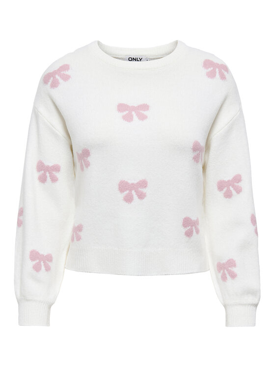 ONLY Sweter Bora 15360712 Biały Regular Fit