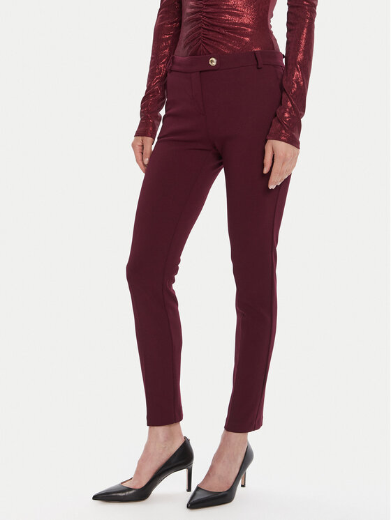 Rinascimento Chinosy CFC0126226003 Bordowy Slim Fit
