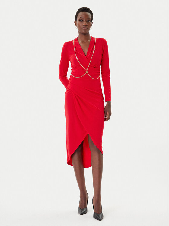 Rinascimento Sukienka koktajlowa CFC0020146002 Czerwony Slim Fit