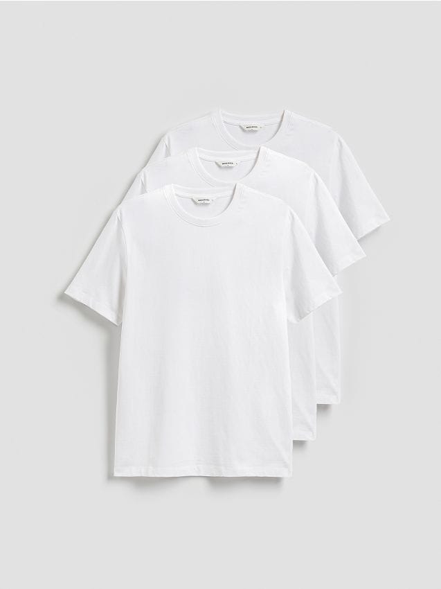 Reserved - T-shirt regular 3 pack - biały