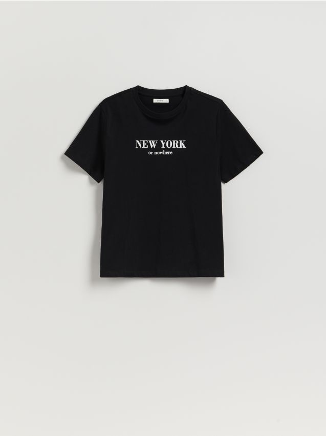 Reserved - T-shirt z nadrukiem - czarny