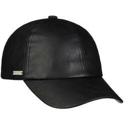 Czapka Uni Faux Leather by Seeberger, czarny, One Size
