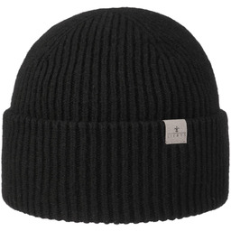 Czapka z Mankietem Uni Merino by Lierys, czarny, One Size