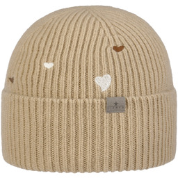Czapka z Mankietem Little Hearts by Lierys, beżowy, One Size