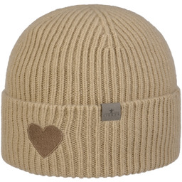 Czapka Dzianinowa Merino Heart by Lierys, beżowy, One Size