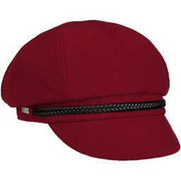Czapka Kaszkiet Fine Cord by Seeberger, czerwony, One Size