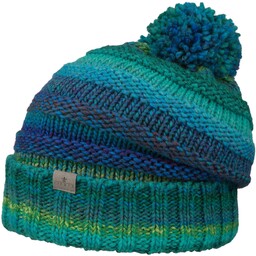 Czapka z Pomponem Fauske by Lierys, zielono-niebieski, One Size