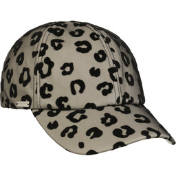 Czapka Faux Leather Leo Print by Seeberger, beżowo-czarny, One Size