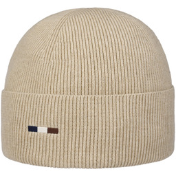 Czapka z Mankietem Uni Rib by bugatti, beżowy, One Size
