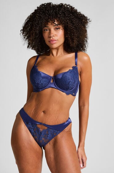 Hunkemöller Brazyliany Grace z wysokim wycięciem Niebieski