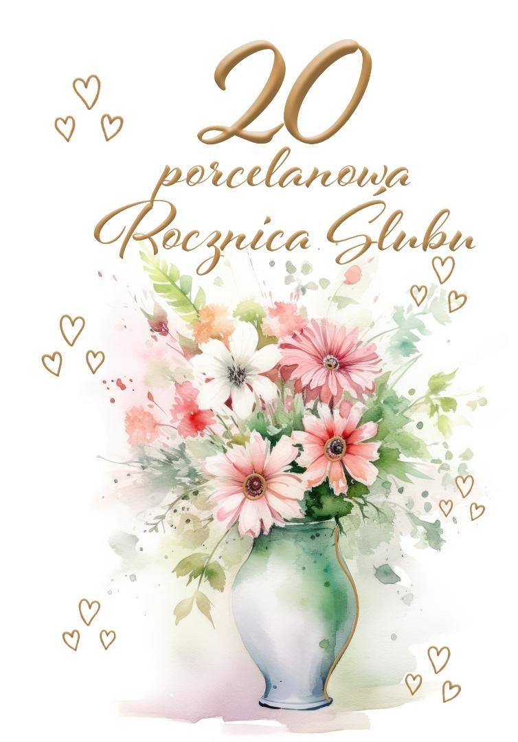 Kartka okolicznościowa Rocznica ślubu 20 - artykuł papierniczy