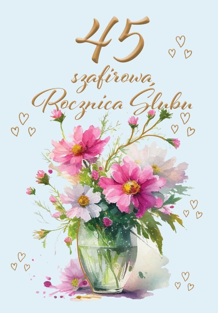 Kartka okolicznościowa Rocznica ślubu 45 - artykuł papierniczy