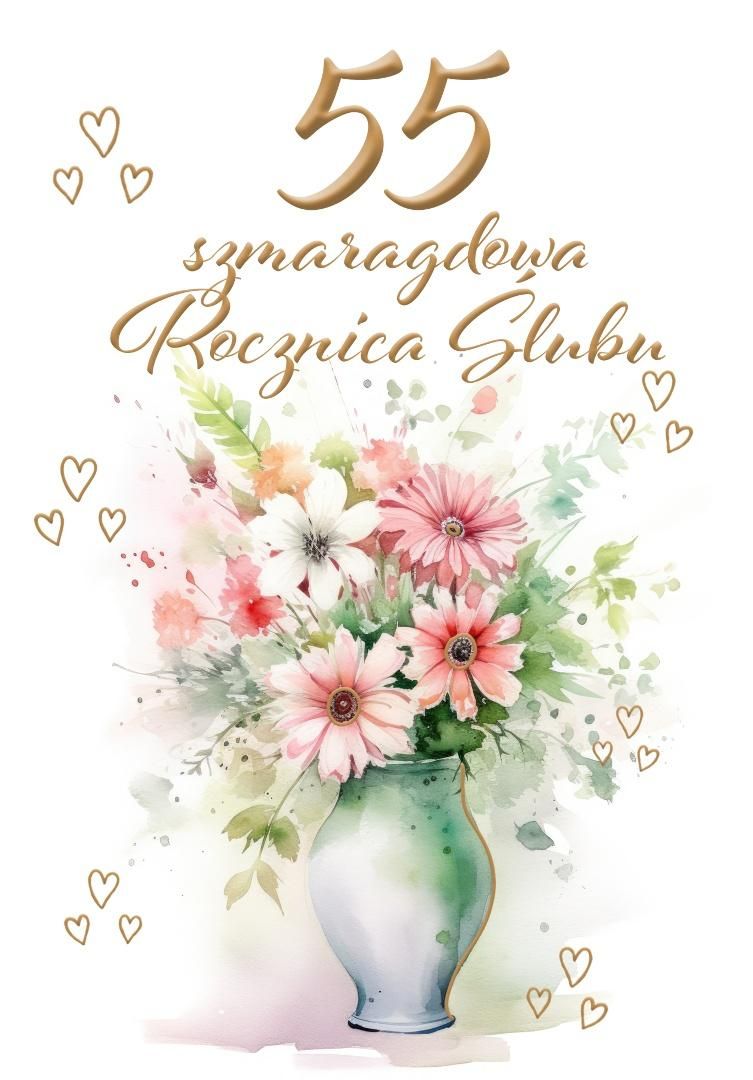Kartka okolicznościowa Rocznica ślubu 55 - artykuł papierniczy
