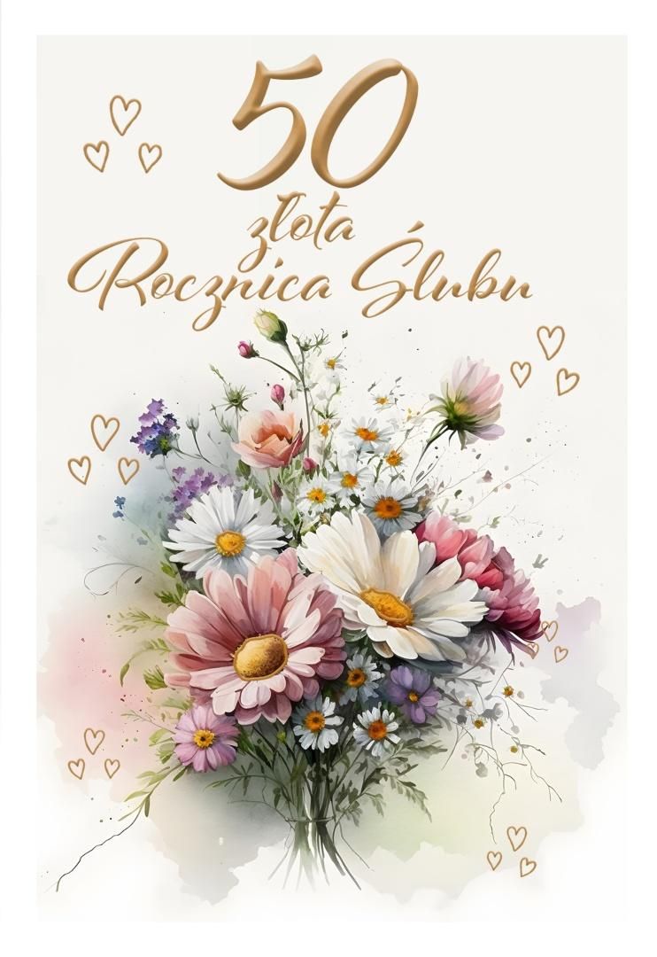 Kartka okolicznościowa Rocznica ślubu 50 - artykuł papierniczy