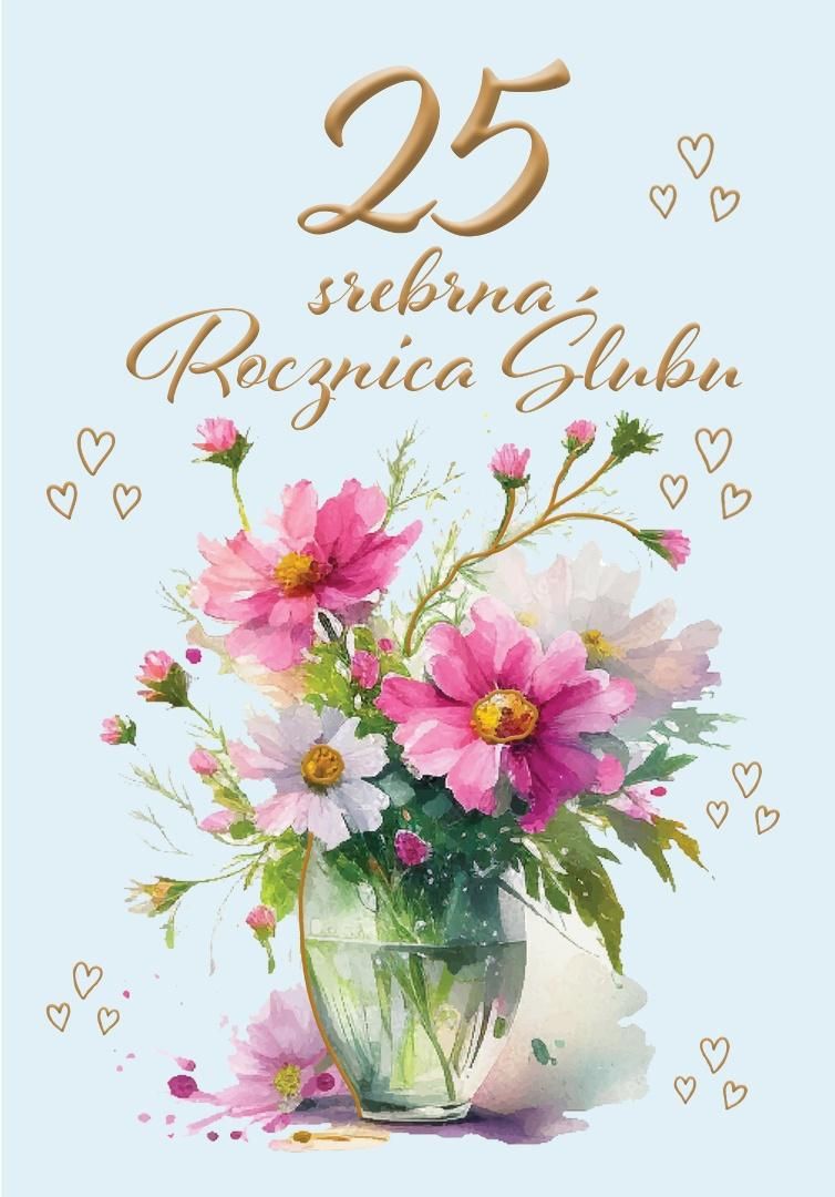 Kartka okolicznościowa Rocznica ślubu 25 - artykuł papierniczy